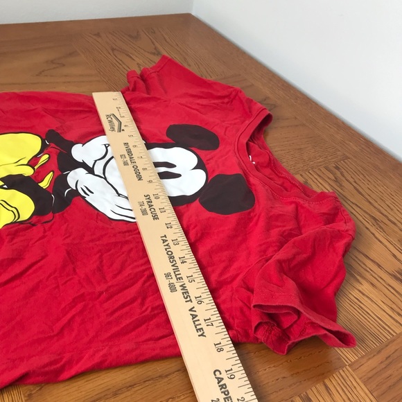 Women’s Red Mickey Mouse T Shirt XL Double Printed Tee -H1 - Picture 3 of 6